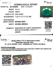 6.61/CT Natural Panna Stone with Govt. Lab Certificate-3441